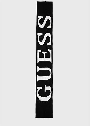 Шарф guess чорний з білим логотипом
