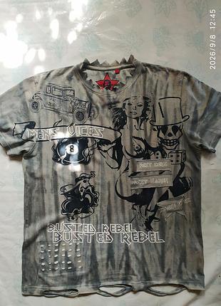 Архивная винтажная футболка busted rebel y2k grunge