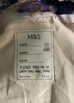 Бомбер для дівчинки m&s тедді/куртка на підкладці з принтом метеликів 3