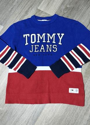 Мужской винтажный свитер tommy jeans , размер l-xl