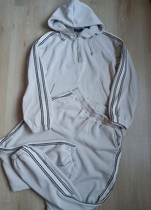 Спортивний жіночий зимовий костюм, бежевий, розмір l-xl, велюр