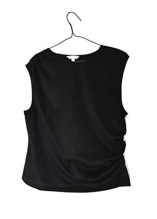 Черный топ из фактурного трикотажа h&amp;m