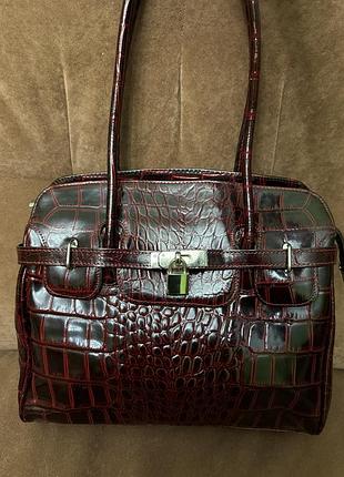 Сумка жіноча шкіряна бордова genuine leather