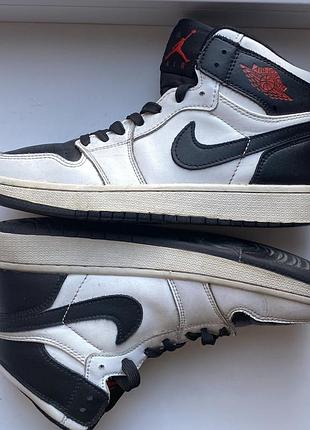 Original nike air jordan vietnam кросівки жіночі/ унісекс,натуральна шкіра,біло-чорний/червоний колір,хай топи,снікерси,спорт шузи37,5-,38/25см