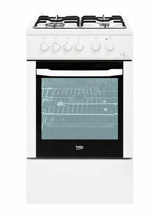 Плити кухонні beko csg 63010 gw комбінований (газ+електрика) білий