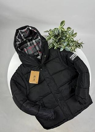 Чоловіча куртка burberry london england black / burberry puffer / дутий пуховик барбері / зимова куртка burberry / чорна куртка burberry в клітинку /