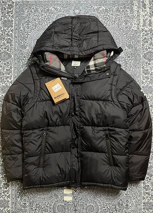 Дутый пуховик burberry london / burberry jacket black / куртка паффер burberry / брендовая зимняя куртка burberry / пуховик барбери черный / мужской