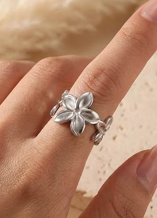 Кольцо с цветами нержавеющая сталь stainless steel