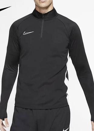 Спортивна кофта чоловіча бігова тренувальна футбольна  nike m nk dry acаdеmy dril top black/white