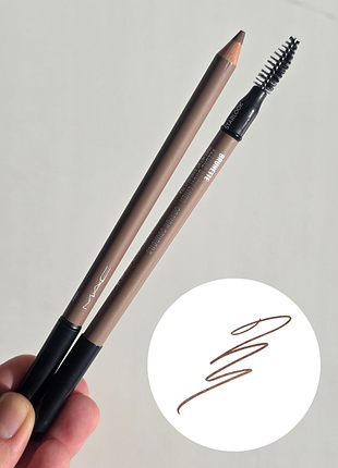 Карандаш для бровей с пудровым финишем m.a.c. veluxe brow liner brunette без коробки