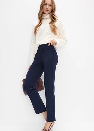 Синие брюки брючины классический повседневный стиль размер с zara