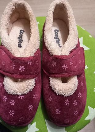Капці жіночі cozyfeet бордові, розмір 38-39, довжина устілки 24 см, хутро