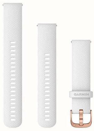 Ремешок garmin vivomove, style, 20mm, silicone, rose gold, white bands