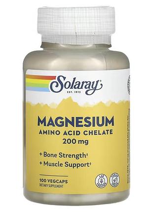 Solaray magnesium chelate 200 mg 100 капсул