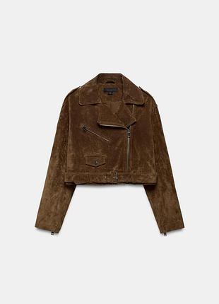 Куртка косуха натуральный замш zara