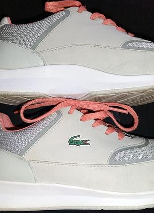 Детские р.35.5 кроссовки lacoste белый 4
