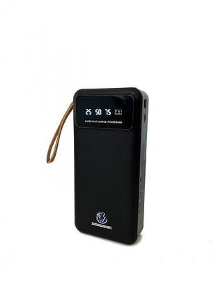 Повербанк power bank 20000mah с дисплеем выходом на 2-usb микро usb и фонариком zhy-489