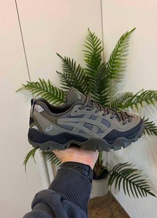 Asics gel-pickax clay grey mink | сіро-оливкові шкіряні спортивні кросівки | 40–45