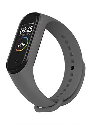 Ремінець для xiaomi mi band 3 4 силіконовий браслет темно-сірий для фітнесу спортивний браслет sku_stcom_2710000197546
