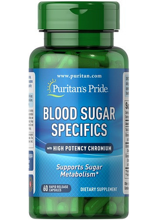 Puritan's pride blood sugar specifics 60 капсул (03.2027)