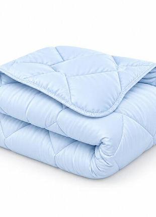 Ковдра зимова тепла ideia 140х205 полуторна, 300 г/м2, мікрофібра, гіпоалергенний наповнювач, блакитна