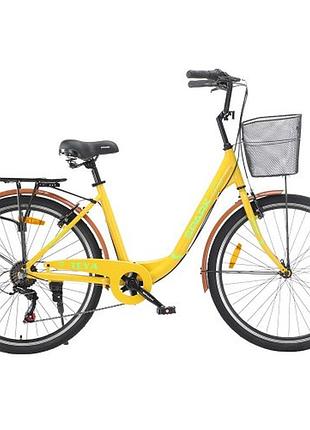 Велосипед spark city teya (колеса – 26", алюминиевая рама – 17") желтый