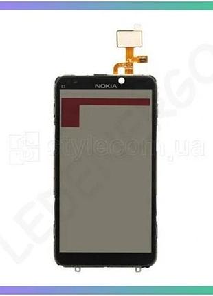 Тачскрин для nokia e7-00 с рамкой черный оригинальное качество сенсорный экран для смартфона sku_stcom sku_2702200500004