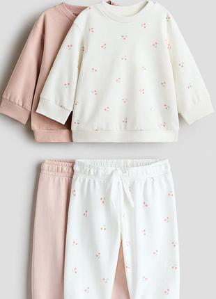 🎀 ніжний утеплений костюм для дівчинки, світшот + джогери | h&m