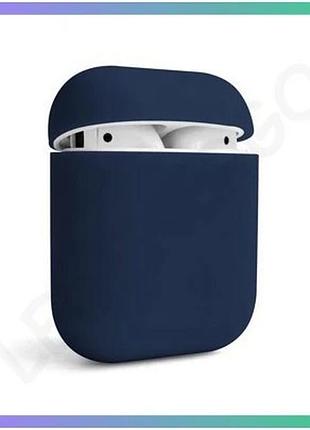 Чехол для airpods slim темно-синий силиконовый чехол для наушников apple защитный чехол sku_2710000176 sku_stcom_2710000176282