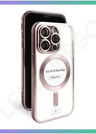 Чохол magsafe для apple iphone 13 pro max матовий рожевий накладка з захистом камери для смартфона sku sku_stcom_2710000308492