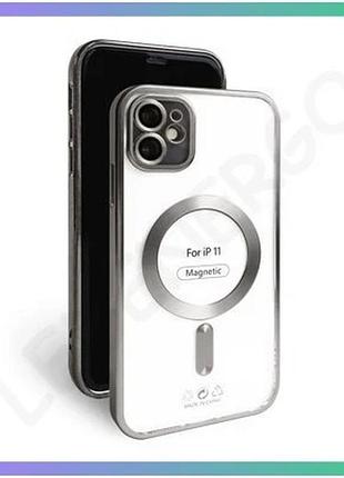 Чехол magsafe для apple iphone 11 серый матовый чехол-накладка с закрытой камерой и низом sku_27100002 sku_stcom_2710000297314