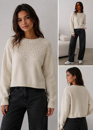Молочный мир свободный фасонный bikbok,размер xs, подойдут на s/m/l,в составе шерсть