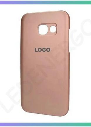 Чехол силиконовый для samsung galaxy a3 2017 розовый накладка с логотипом закрытая камера открытый низ sku_stcom_2710000130963