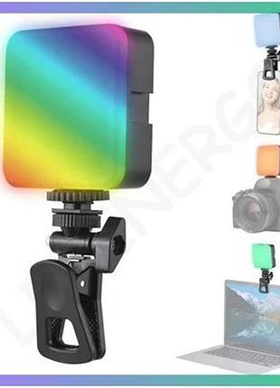 Портативная led лампа mj-88 rgb с прищепкой 500mah type-c 5w черная для освещения и декора sku_2710000 sku_stcom_2710000359043