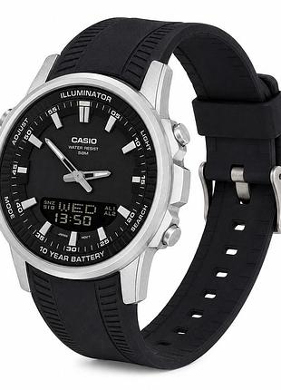 Классические мужские часы casio amw-880-1a стальный, водонепроницаемый, япония