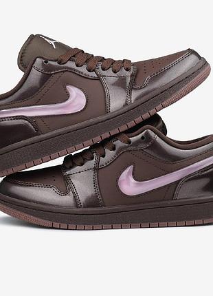 Jordan 1 low valentine's day chocolate brown pink 3