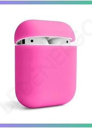 Чехол для airpods slim ярко-розовый силиконовый защитный чехол для наушников apple sku_2710000176299 sku_stcom_2710000176299