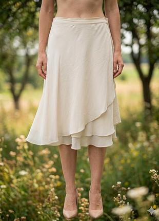 Escada couture шелковая винтажная юбка,m-l.