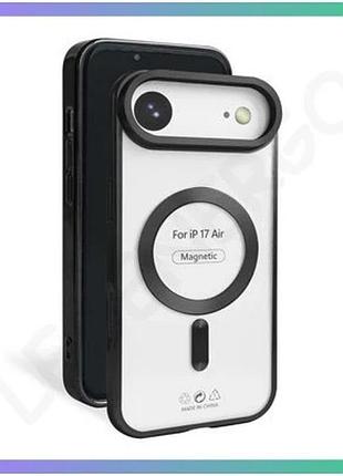 Чехол magsafe для apple iphone 17 air чорний матовий чохол-накладка з відкритою камерою для смартфона sku_stcom_2710000336150