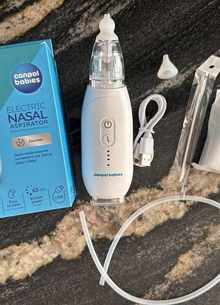 Электрический аспиратор для носа canpol babies easy&amp;natural, 0м+