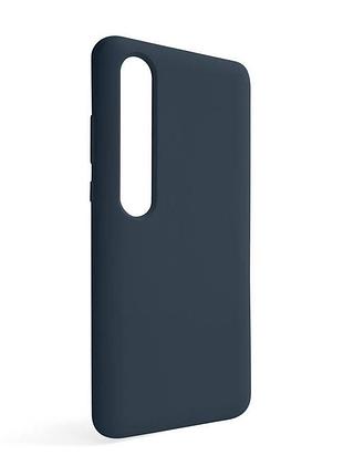 Чехол силиконовый для xiaomi mi 10 темно-синий накладка без логотипа открытая камера защитный чехол sku_stcom_2710000251590