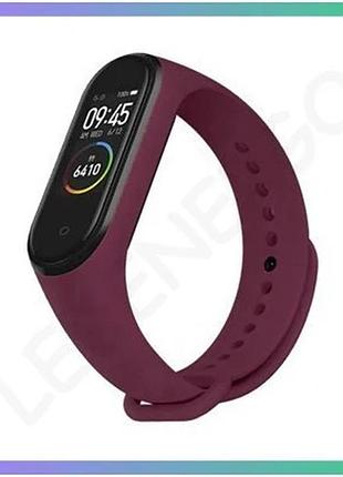Ремешок для xiaomi mi band 3 4 оригинальный дизайн бордовый силиконовый для фитнеса и спорта sku_27100 sku_stcom_2710000180388