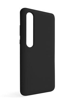Силіконовий чохол для xiaomi mi 10 чорний накладка для смартфона відкрита камера закритий низ без лого sku_stcom_2710000251620