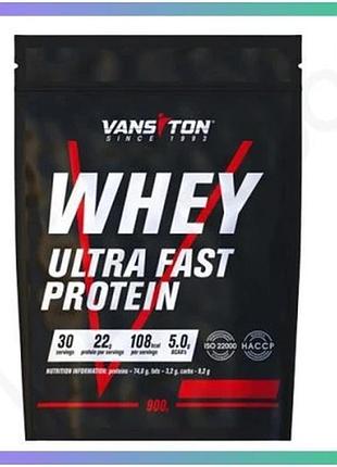 Протеїн vansiton ultra protein 900 грам полуниця сироватковий протеїн для набору м'язової маси і відно sku_fitsh_cn10387-3