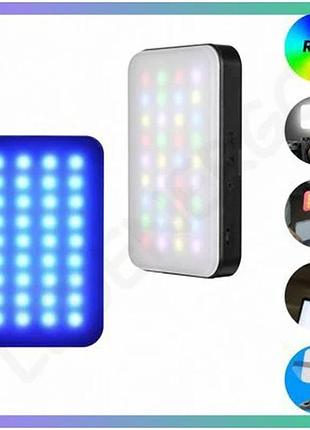 Портативная led лампа mj-35 rgb с прищепкой 1500mah type-c 5w 3000k-6500k черная для освещения sku_271 sku_stcom_2710000359067
