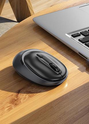 Маніпулятор миша hoco nuevo dual-mode business wireless mouse black metal gray ( ) 6