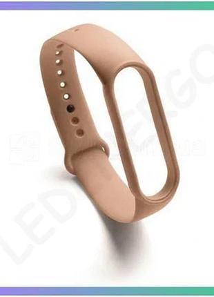Ремешок для xiaomi mi band 5 6 7 силиконовый бежевый стильный браслет для фитнеса и спорта sku_2710000 sku_stcom_2710000238171