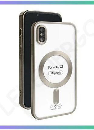 Чехол magsafe для apple iphone x xs сірий матовий чохол-накладка з закритою камерою для смартфона sku_ sku_stcom_2710000308331