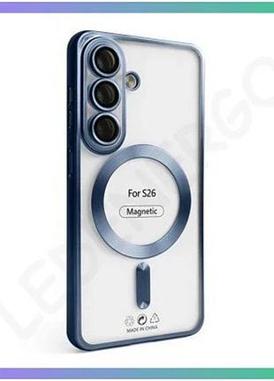 Чехол magsafe для samsung galaxy s26/s942 2026 матовый с закрытой камерой и защитой от ударов синего ц sku_stcom_2710000344902