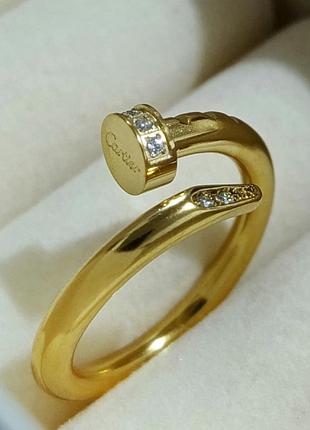 Кільце для жінок cartier juste un clou золотисте з фіанітами